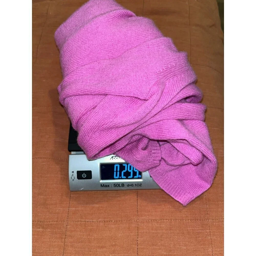 Ann Taylor Hot Pink 100% Cashmere V-Neck Pullover Sweater Women's Size M